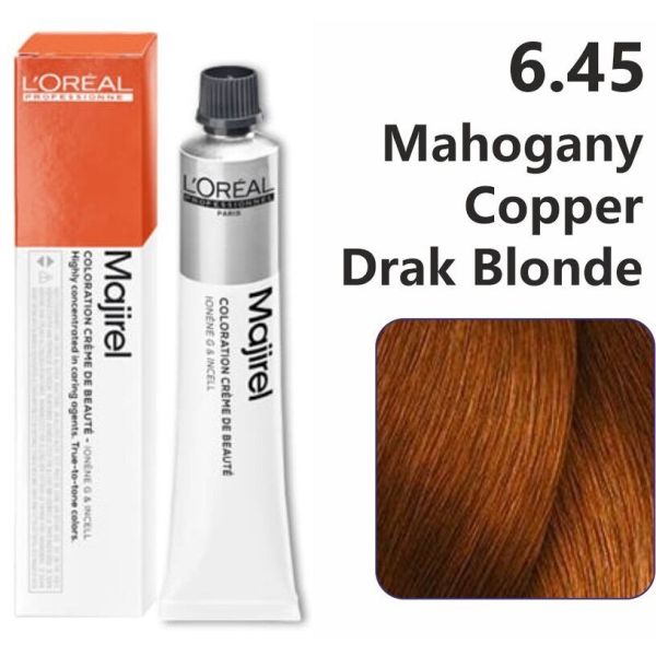 L'Oreal Professionnel Paris Majirel Hair Color 6.45(Mahogany Copper Drak Blonde)|49.5 gms|MRP 420