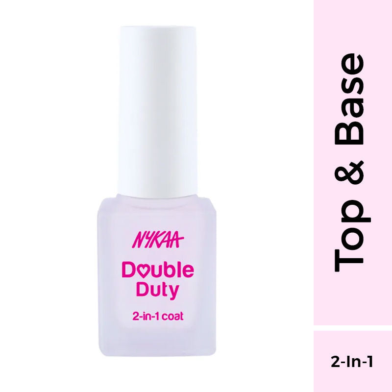 Nykaa Nail Care Double Duty 2-in-1 Top & Base Coat|12 ml|MRP 259