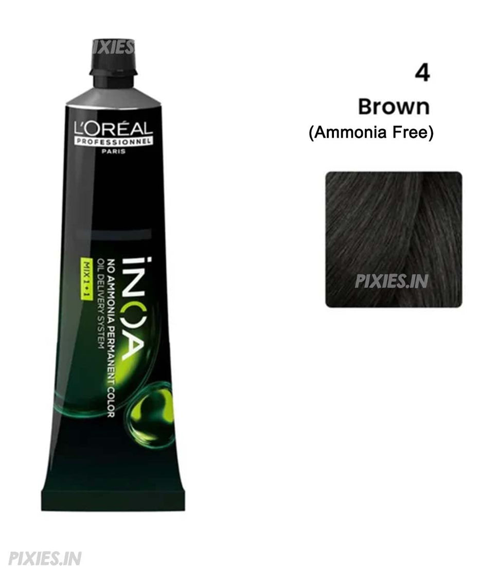 L'Oreal Professionnel Paris Inoa 4 Ammonia-Free Hair Colour(Natural Brown)|60 gms|MRP 565