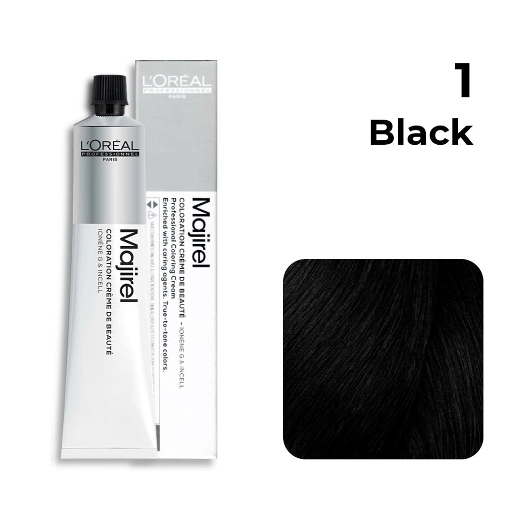 L’Oréal Professionnel Majirel 1 Black 50ml permanent hair colour