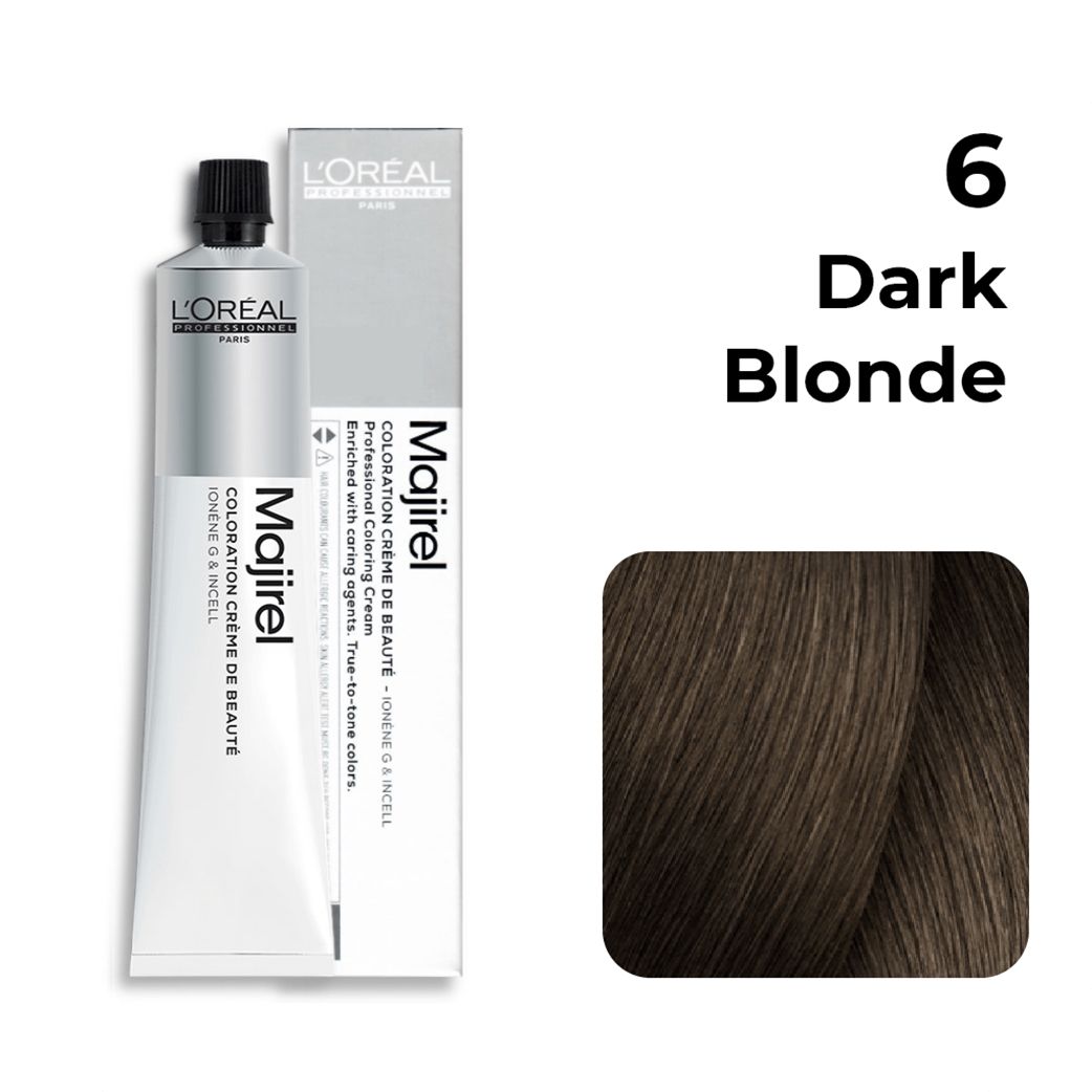 L'Oreal Professionnel Paris Majirel Hair Color 6(Dark Blonde)|49.5 gms|MRP 420