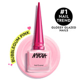 Nykaa Glazed Nail Enamel - Bubblegum Pink Glaze 486|9 ml|MRP 249