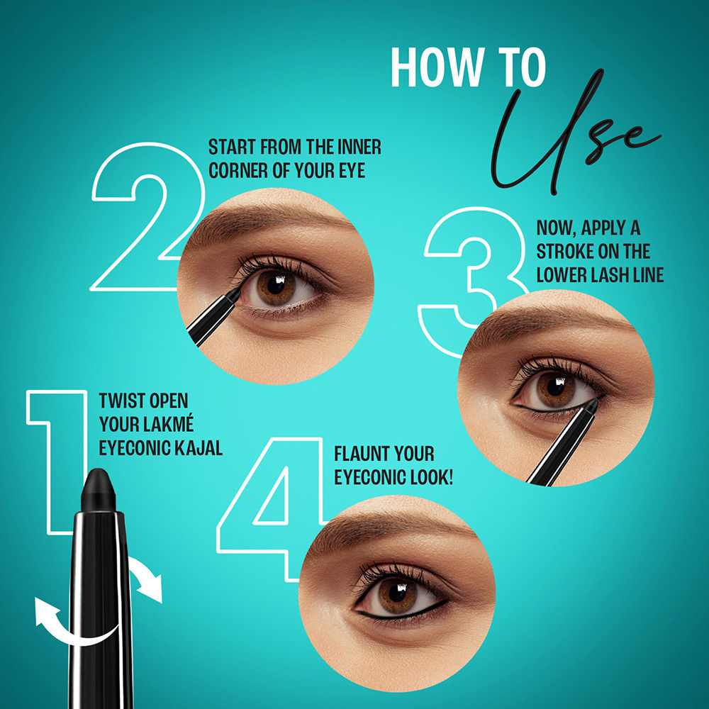 Lakm? Eyeconic Kajal Deep Black - Pack of 2|0.35 gms|MRP 420