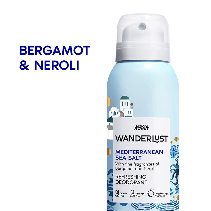 Nykaa Wanderlust Mediterranean Sea Salt Deodorant Spray for Women|150 ml|MRP 279