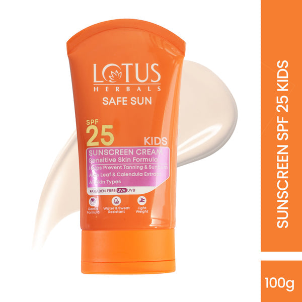 Lotus Herbals Safe Sun Kids Sunscreen Cream SPF 25|100 gms|MRP 430