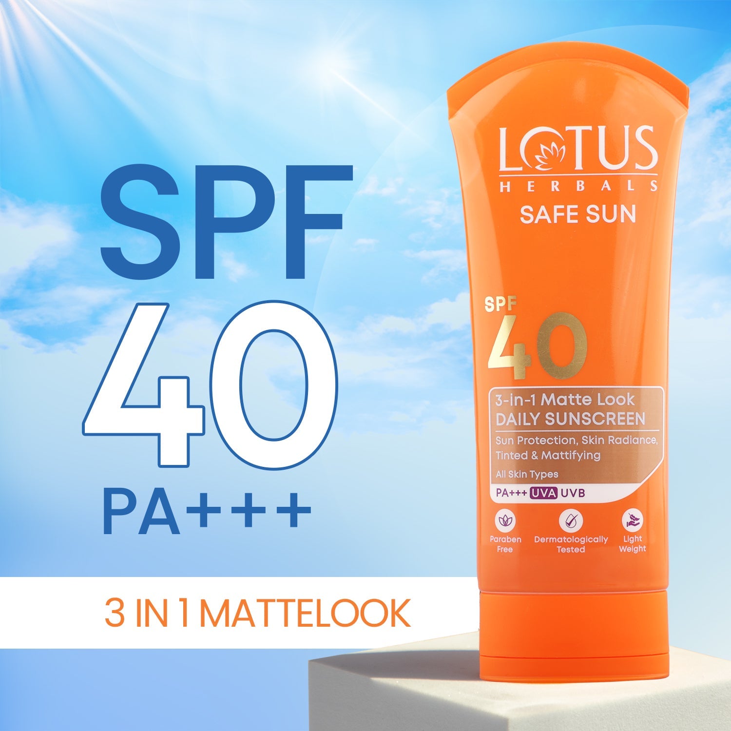 Lotus Herbals Safe Sun 3 In 1 Matte-Look Daily Sunscreen, sunscreen, matte finish, SPF 40