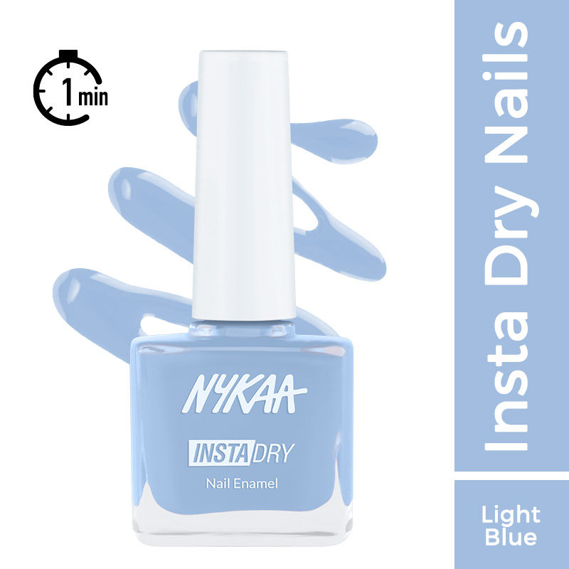 Nykaa Insta Dry Fast Drying Nail Enamel Polish Sky Share 354 - Light Blue|9 ml|MRP 229