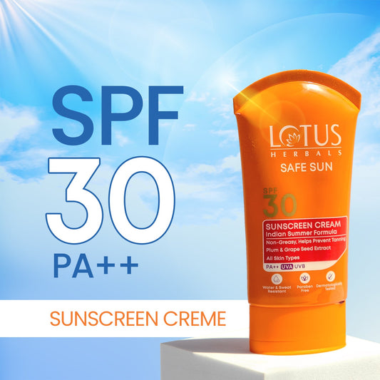Lotus Herbals Safe Sun Sunscreen Cream, sunscreen cream, SPF 30, PA++