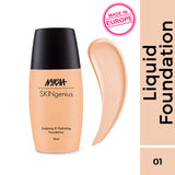 Nykaa SKINgenius Sculpting & Hydrating Dewy Foundation For Dry Skin - Pure Ivory- 01|30 ml|MRP 649