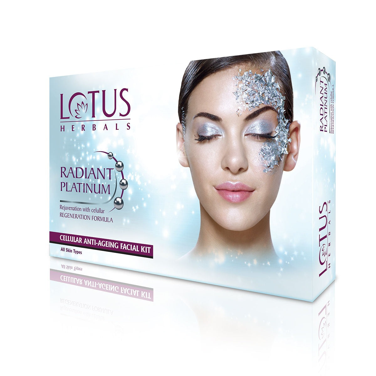 Lotus Herbals Radiant Platinum Cellular Anti-Ageing 4 Facial Kit|200 gms|MRP 1425