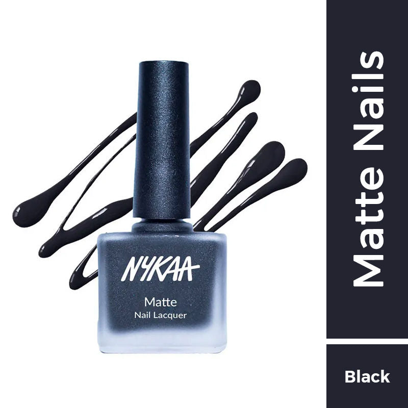 Nykaa Matte Nail Lacquer - Black Sesame Pudding 09|9 ml|MRP 229
