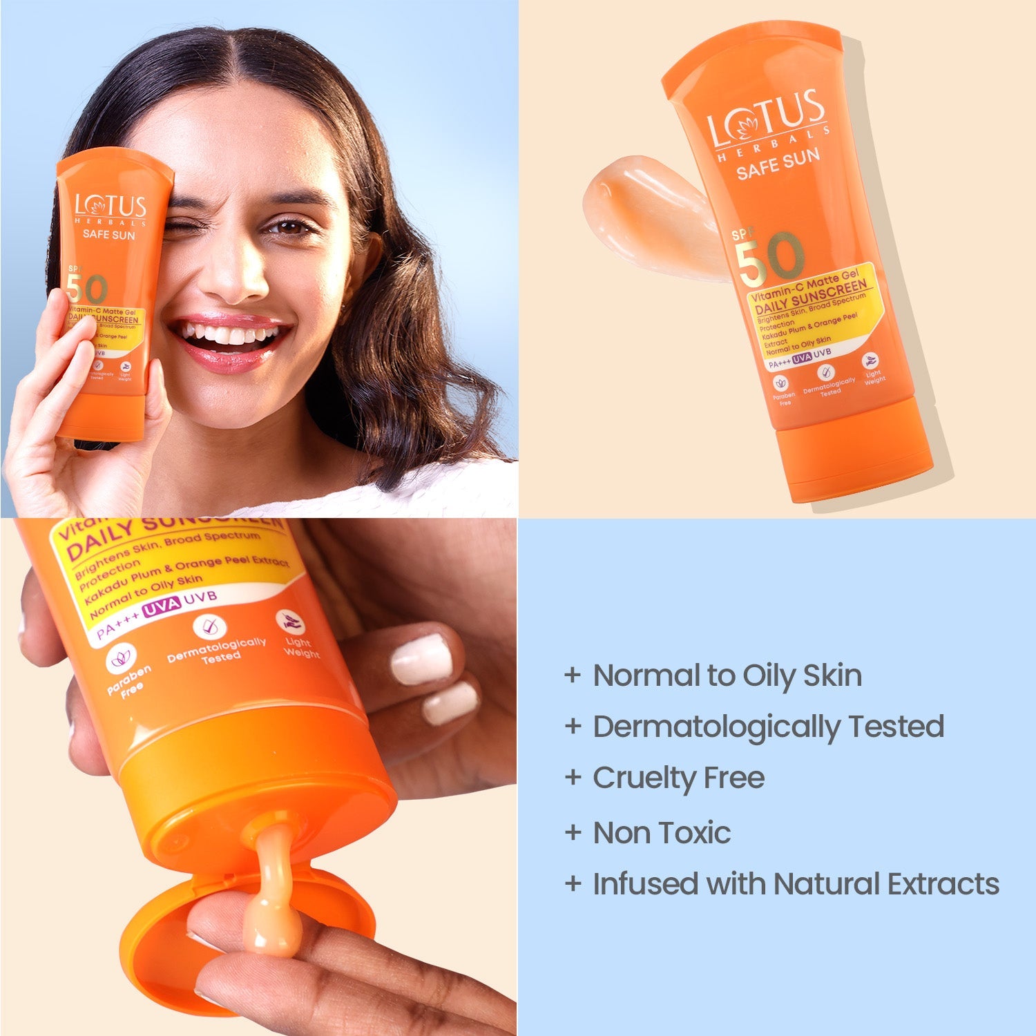 Lotus Herbals Safe Sun Vitamin-C Matte Gel Daily Sunscreen, lightweight gel sunscreen, matte finish