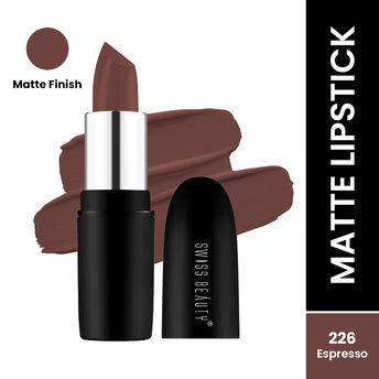 Swiss Beauty Pure Matte Lipstick 226 Espresso|3.8 gms|MRP 229