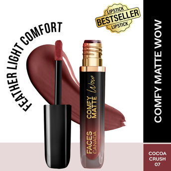 Faces Canada Comfy Matte Wow Liquid Lipstick - Cocoa Crush 07|3.8 ml|MRP 299