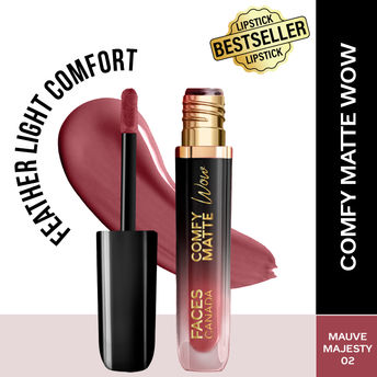 Faces Canada Comfy Matte Wow Liquid Lipstick - Mauve Majesty 02|3.8 ml|MRP 299