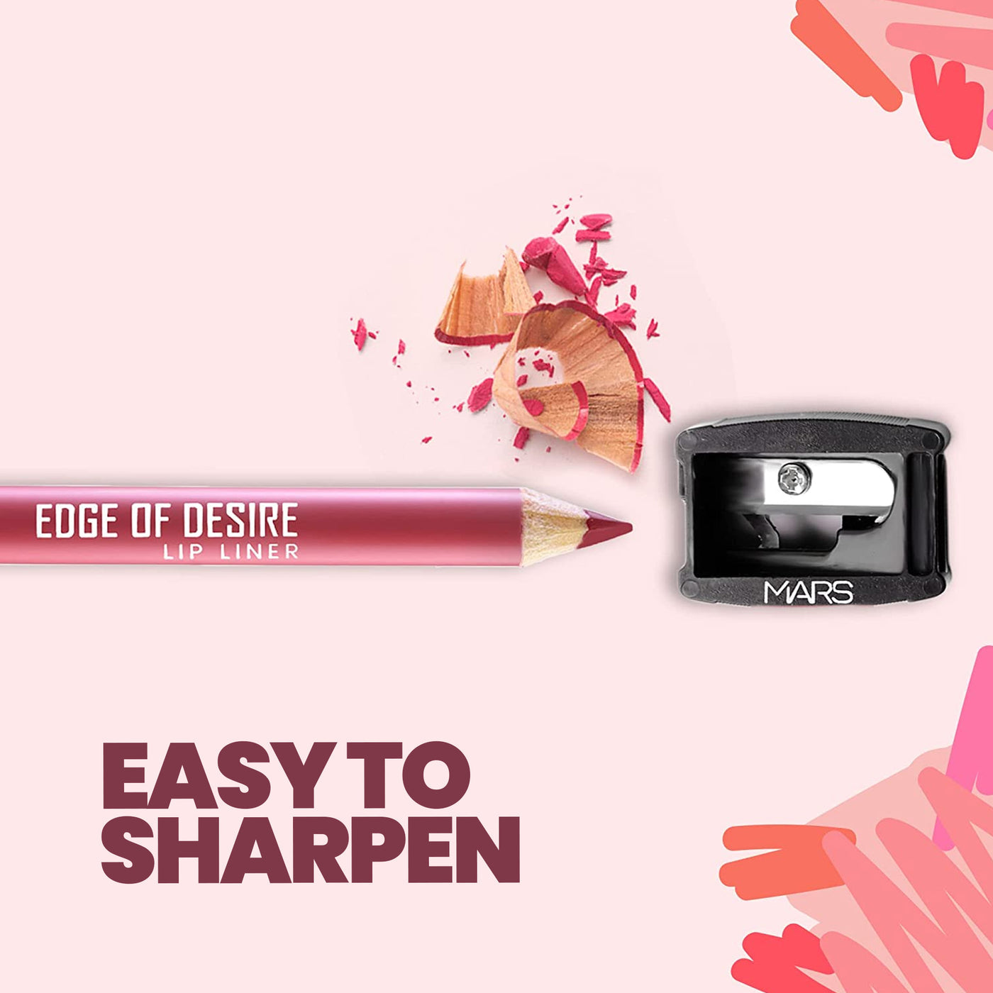 Mars Edge of Desire | Lip Liner Pencil 01 Lusty Pink|1.4 gms|MRP 69