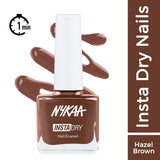 Nykaa Insta Dry Fast Drying Nail Enamel Polish Hazel Highlight 334 - Hazel Brown|9 ml|MRP 229