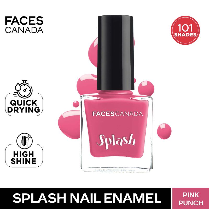 Faces Canada Splash Nail Enamel � 130 Pink Punch|8 ml|MRP 129