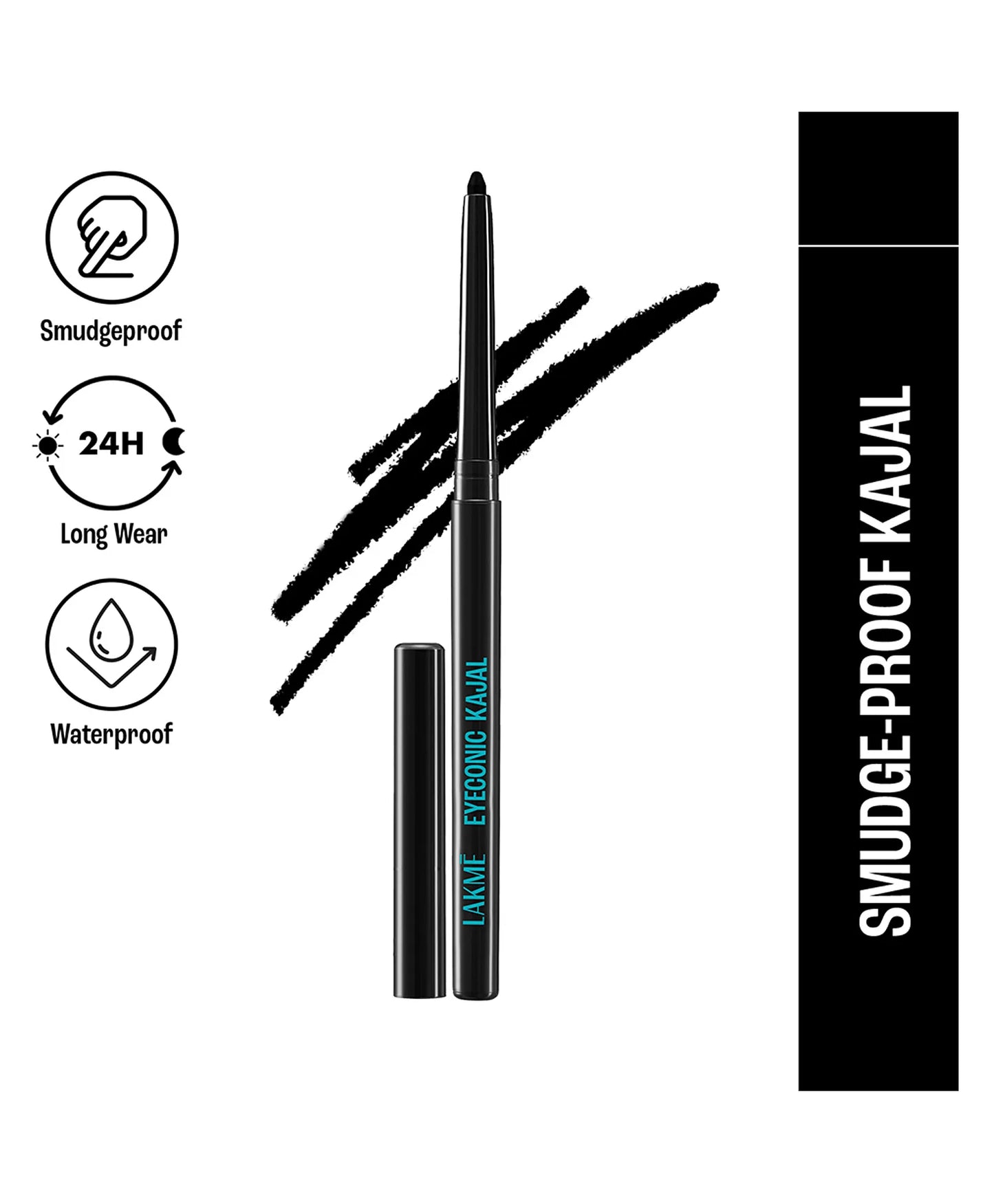 Lakme Eyeconic Kajal Deep Black 0.35g for rich eye definition