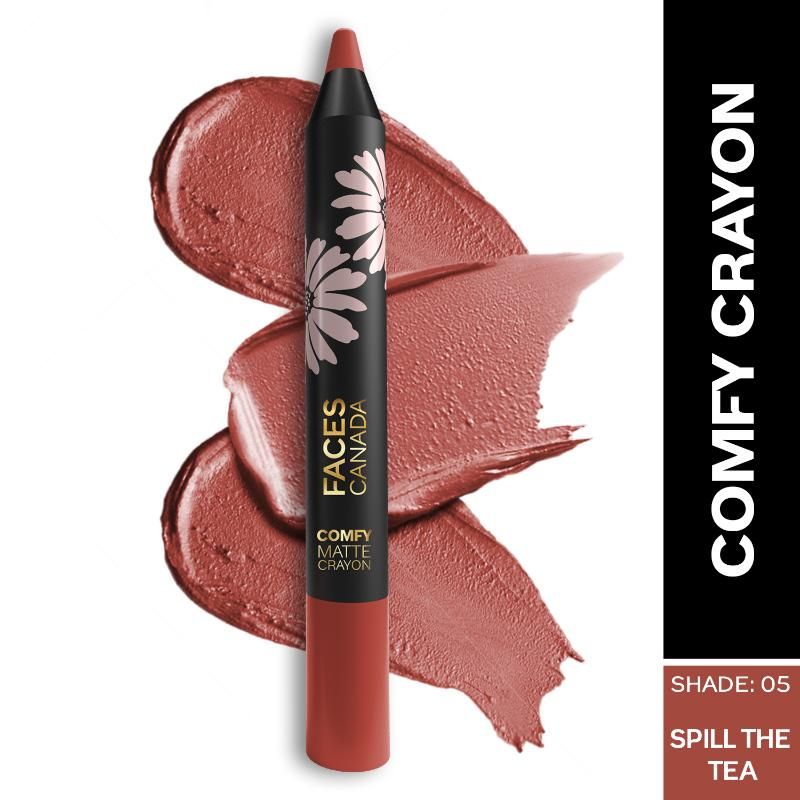 Faces Canada Comfy Matte Crayon � Spill The Tea 05|2.8 gms|MRP 399
