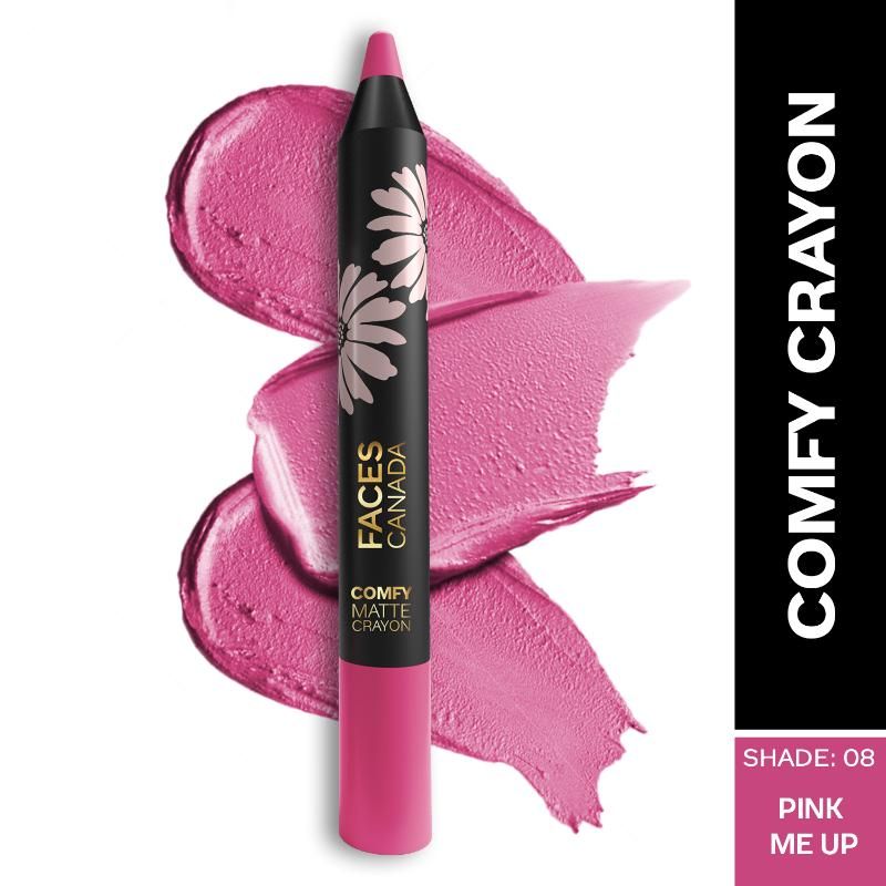 Faces Canada Comfy Matte Crayon � Pink Me Up 08|2.8 gms|MRP 399