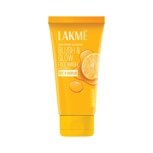Lakme Blush & Glow Brightening Face Wash Lemon With Vitamin C Serum|50 gms|MRP 125