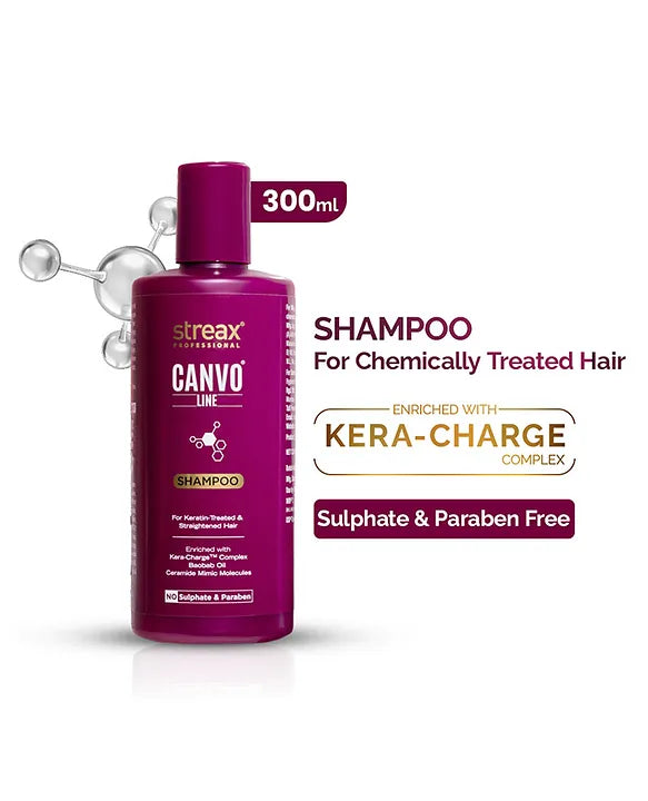 Streax Professional Canvoline Shampoo 300ml for straightened hair care