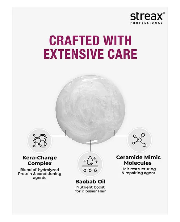 Streax Professional Canvoline Shampoo 300ml for straightened hair care