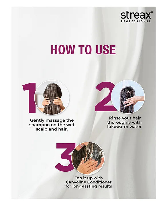 Streax Professional Canvoline Shampoo 300ml for straightened hair care