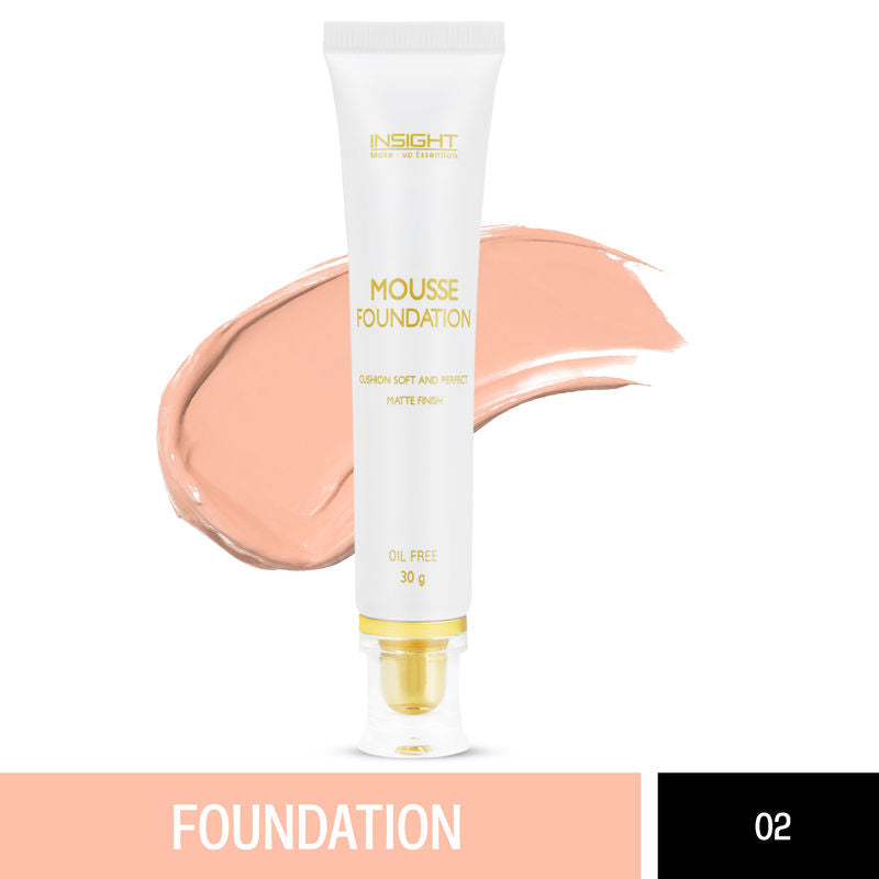 Insight Cosmetics Mousse Foundation - 02 Soft Honey|30 gms|MRP 320