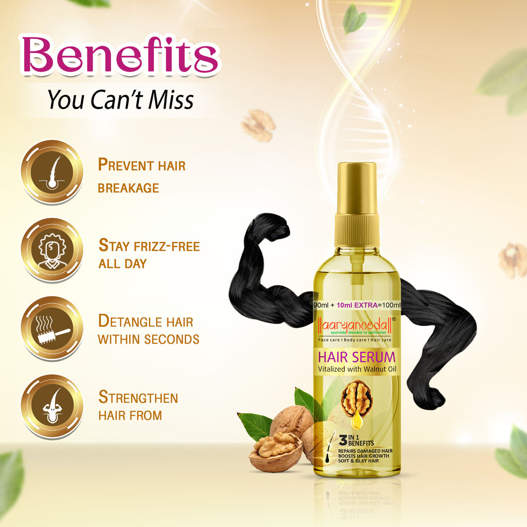 Aaryanveda Hair Serum Vitalized With Walnut Oil|100 ml|MRP 260