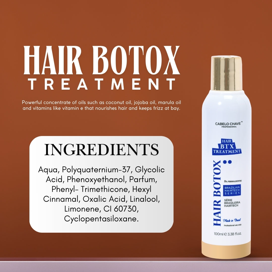 Cabelo Chave Hair Botox Treatment ,Brazilian Hairtech Formula | Deep Repair, Frizz Hair Control 500ml