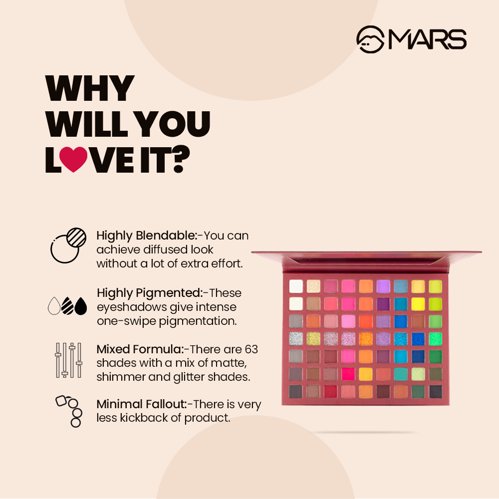 Mars Eyes Can Kill | 63 Bright Colour Eyeshadow Palette|63 gms|MRP 1499