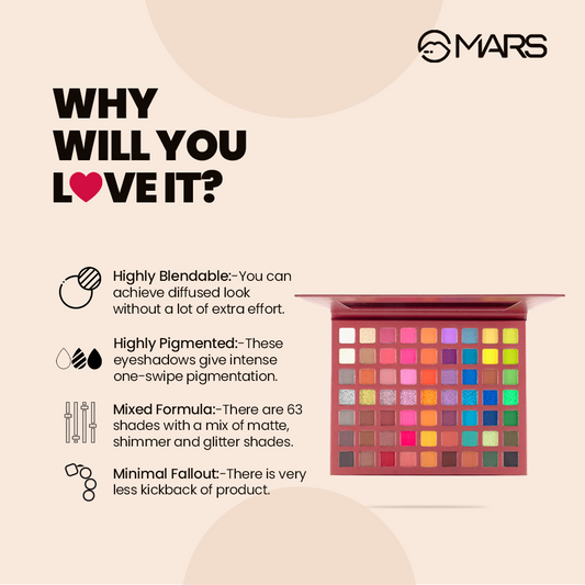 Mars Eyes Can Kill | 63 Bright Colour Eyeshadow Palette|63 gms|MRP 1499