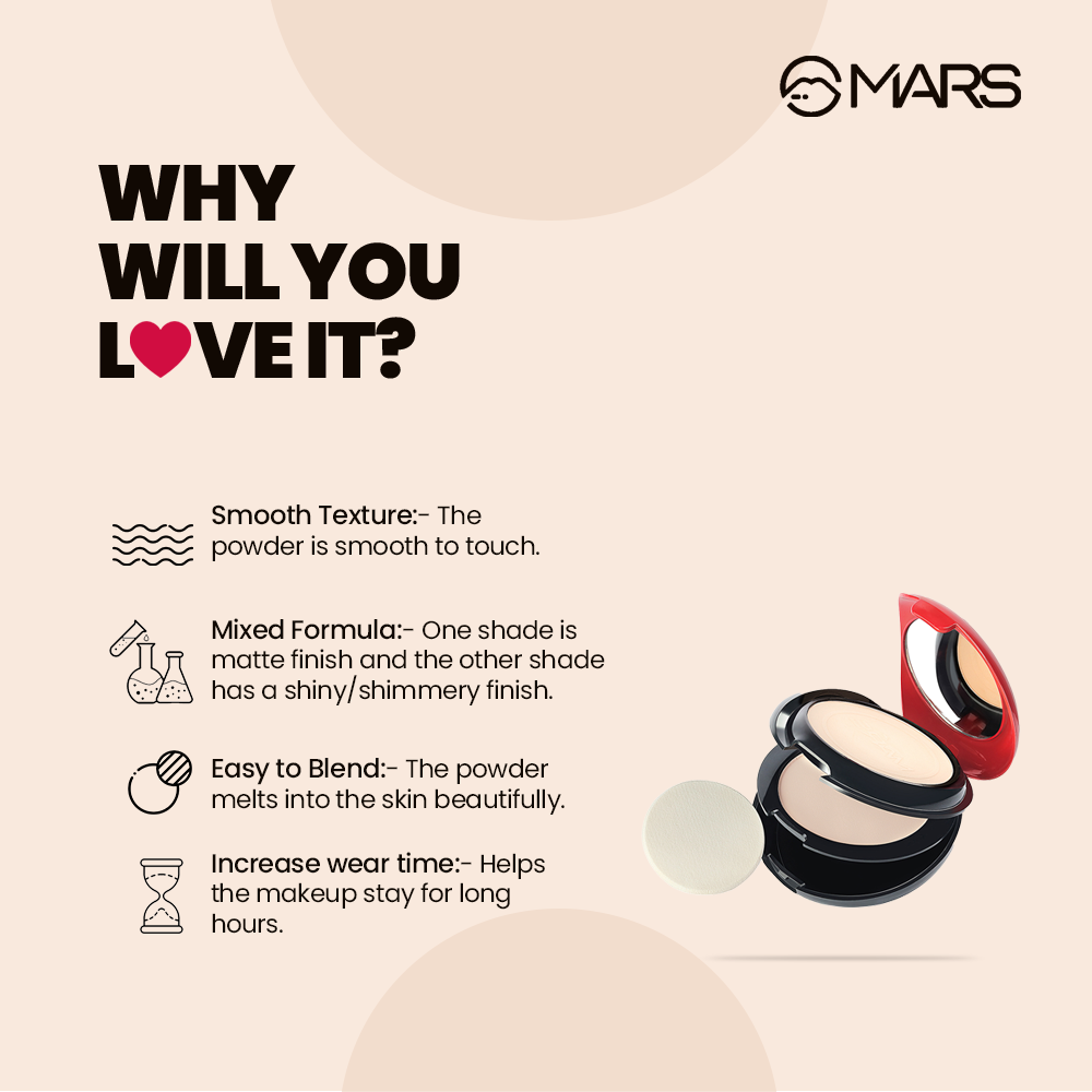 Mars Compact Powder | Silky Skin Beige 01|20 gms|MRP 349