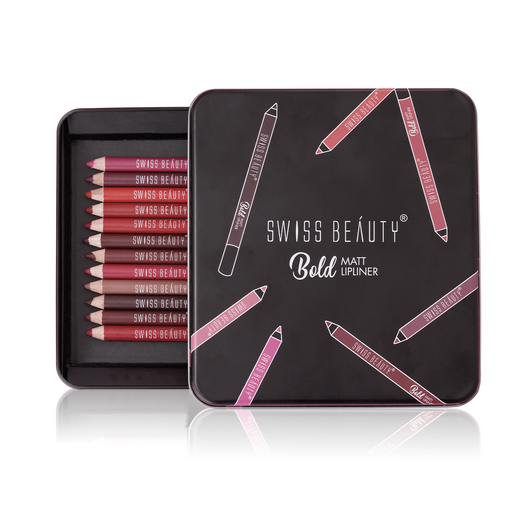 Swiss Beauty Bold Matte Lipliner Pack Of 12 Pcs|19.2 gms|MRP 899