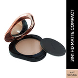 Faces Canada 3 In 1 HD Matte Compact - Just Natural 02|8 gms|MRP 899