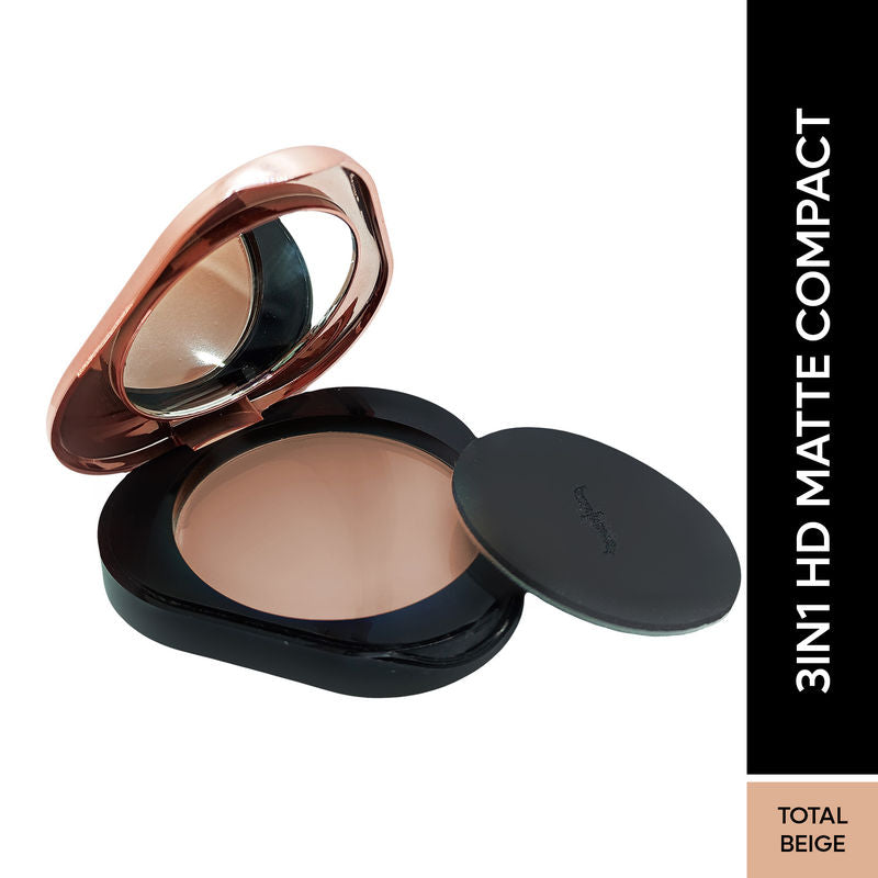 Faces Canada 3 In 1 HD Matte Compact - Total Beige 03|8 gms|MRP 899
