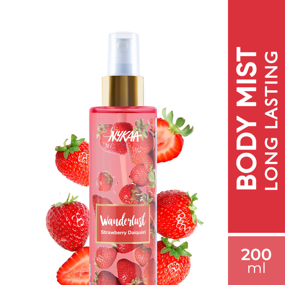 Nykaa Wanderlust Strawberry Daiquiri Fruity Perfume Mist with Strawberry & Violet for Body & Hair|200 ml|MRP 599