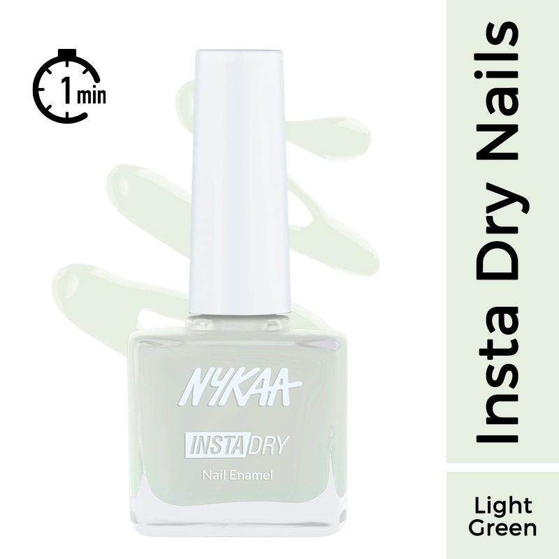 Nykaa Insta Dry Fast Drying Nail Enamel Polish Green Grid 358 - Light Green|9 ml|MRP 229