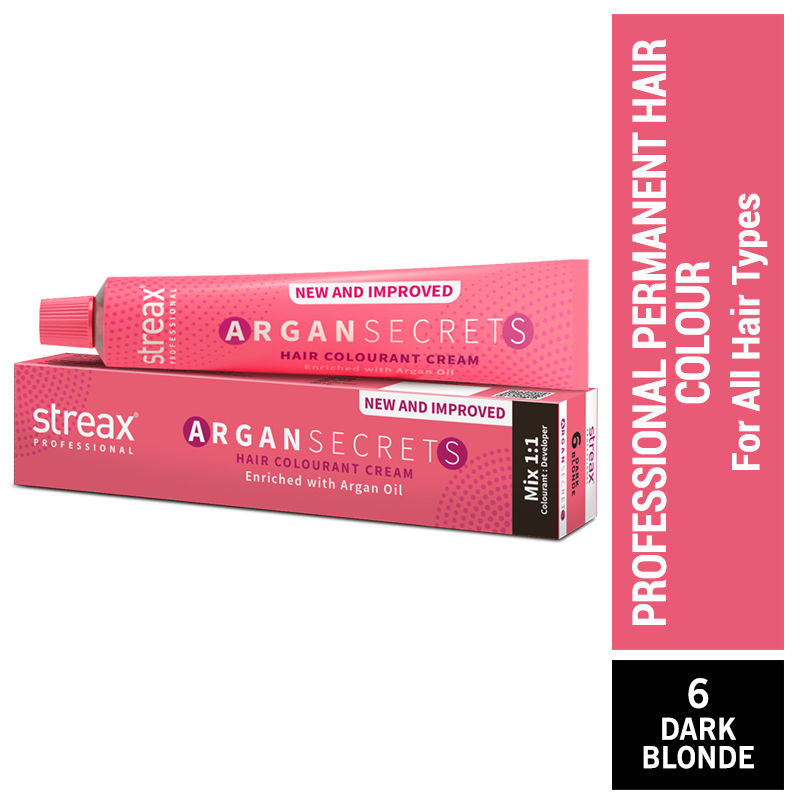Streax Professional Argan Secret - Dark Blonde 6|60 gms|MRP 220