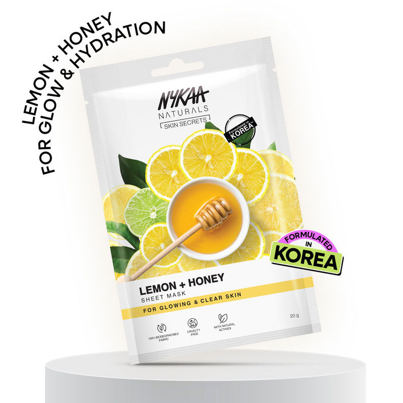 Nykaa Lemon + Honey Sheet Mask|20 ml|MRP 100