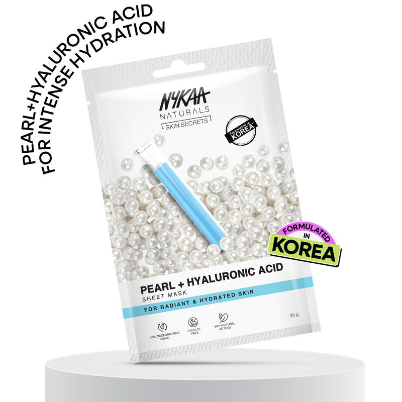 Nykaa Pearl + Hyaluronic Acid Sheet Mask|20 ml|MRP 100