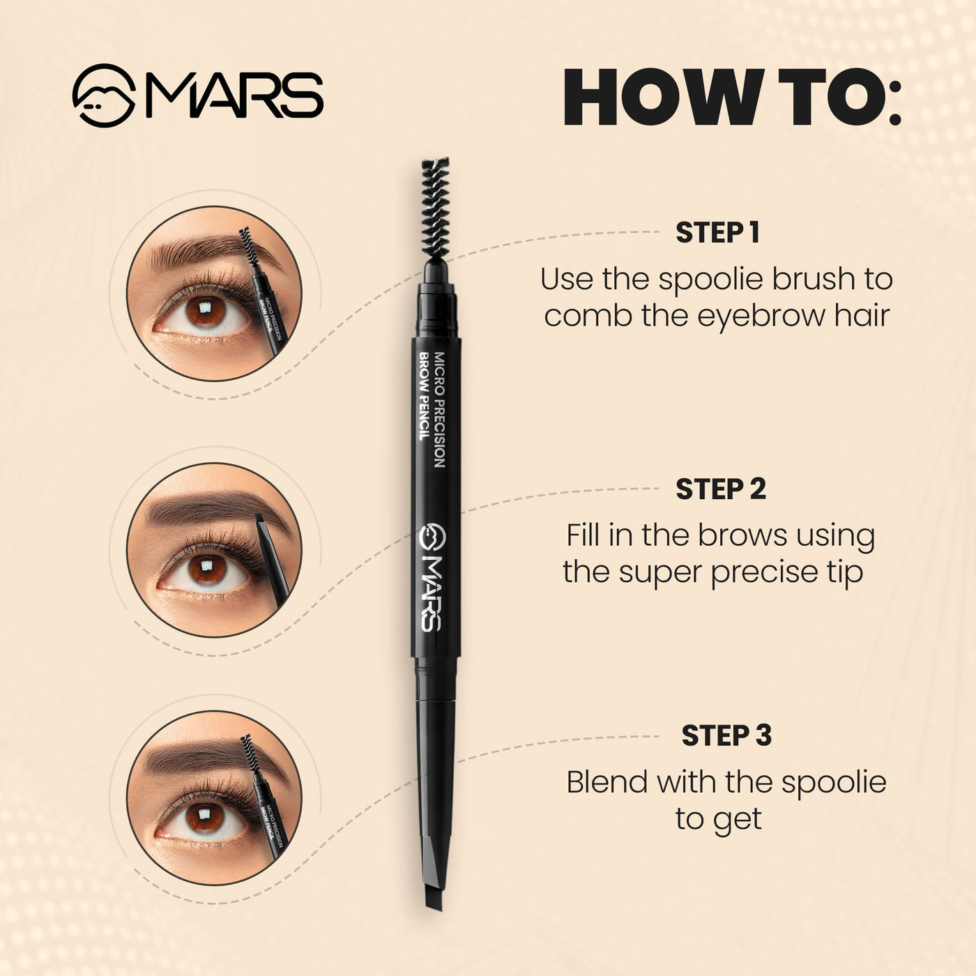 Mars Micro Precision Brow Pencil Black|0.4 gms|MRP 149