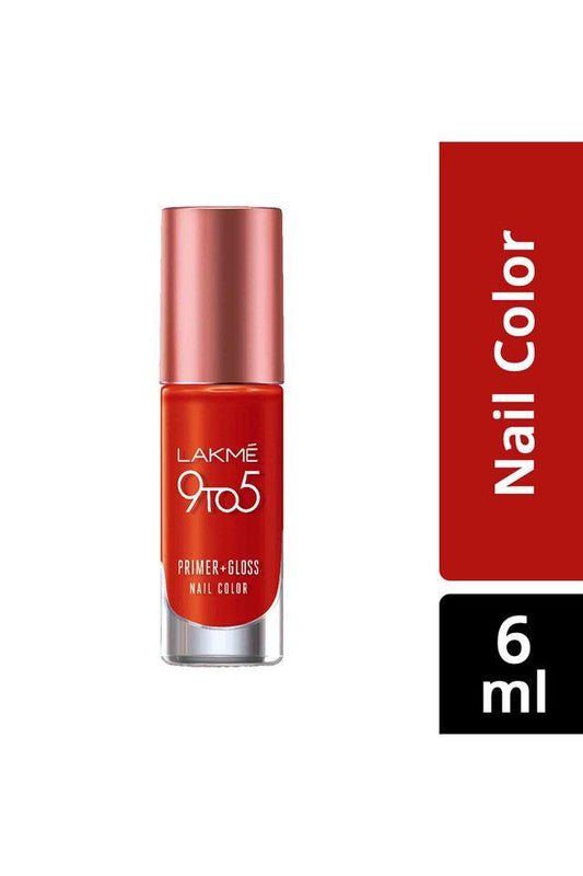 Lakm? 9to5 Primer + Gloss Nail Color - Cherry Red|6 ml|MRP 240