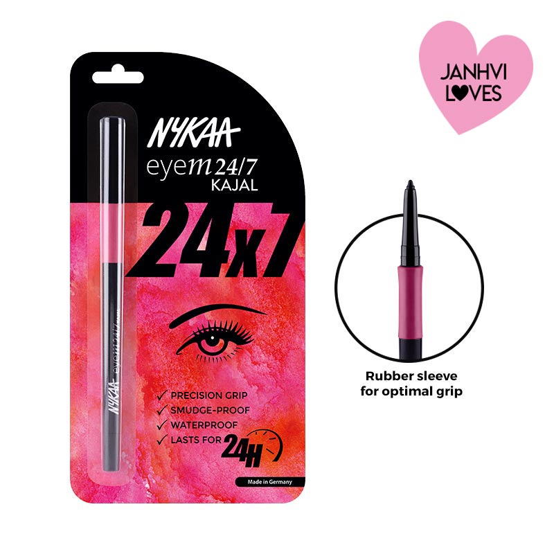 Nykaa Eyem24/7 Smudgeproof Kajal Eyeliner - Ebony Soul 01 (Black)|0.35 gms|MRP 425