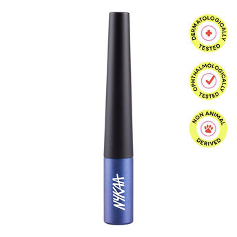 Nykaa GLAMOReyes Waterproof & Smudgeproof Coloured Liquid Eyeliner - 02 Chaotic Calypso (Blue)|5 ml|MRP 349
