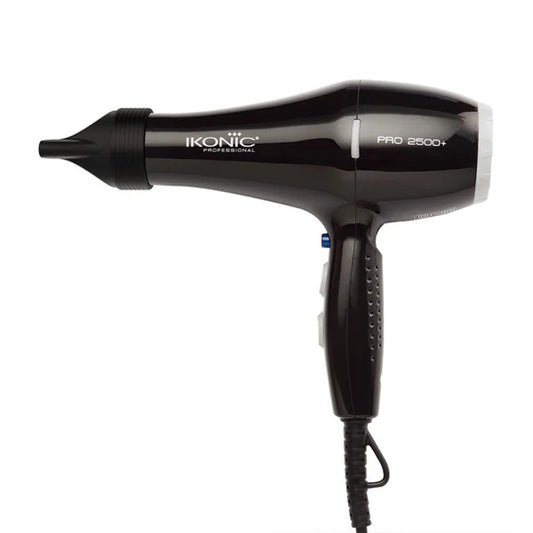 Ikonic Pro 2500 Black Hair Dryer delivering powerful airflow for fast professional drying