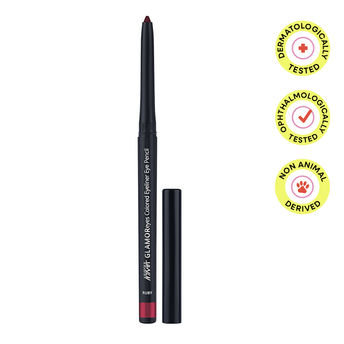 Nykaa GLAMOReyes Waterproof & Smudgeproof Colored Kajal Eyeliner Eye Pencil - Ruby|0.3 gms|MRP 299