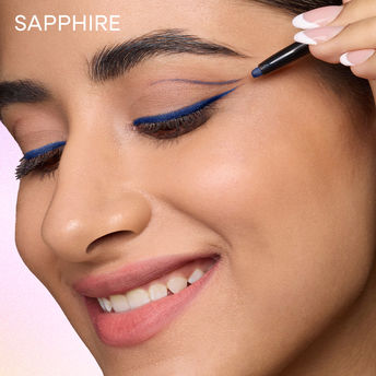 Nykaa GLAMOReyes Waterproof & Smudgeproof Colored Kajal Eyeliner Eye Pencil - Sapphire (Deep Blue)|0.3 gms|MRP 299